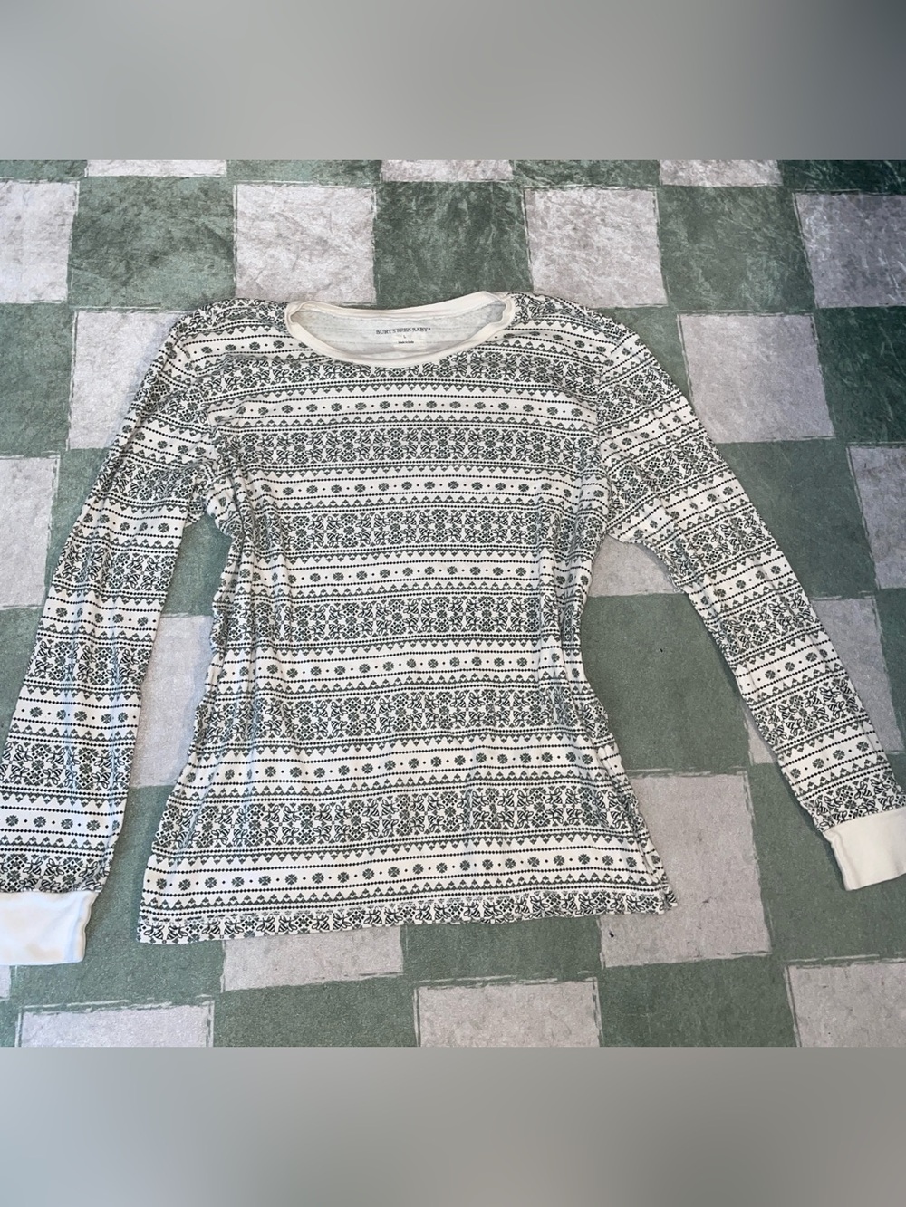 Striped Burt’s Bees Pajama Top